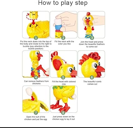 Kids Fun Feather Chicken Play Dough Set